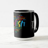 AUTISM WORD HEART Autismus Bewusstsein Tasse (VorderseiteRechts)