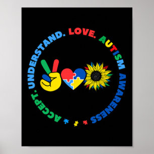 Autisme Kids Superheroes Sonnenblumen Handzeichen Poster