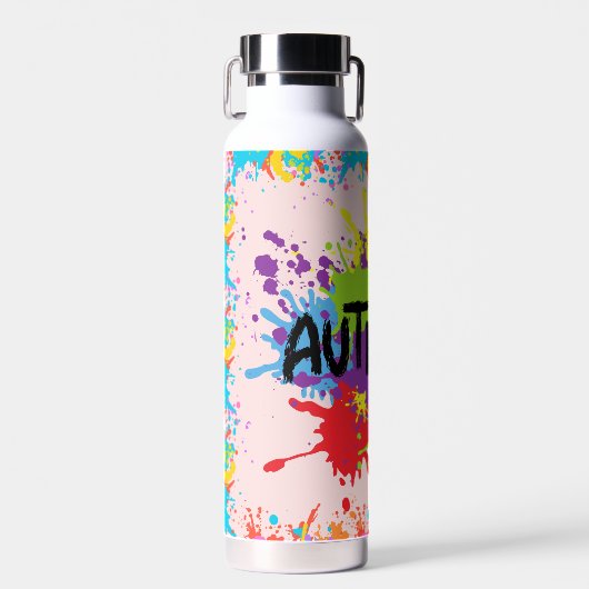 Autismo Rainbow Splash Trinkflasche (Vorne)