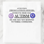 AutismPuzzlePiece.com Autismus Fire/Notfallsicherh Rechteckiger Aufkleber (Tasche)