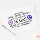 AutismPuzzlePiece.com Autismus Fire/Notfallsicherh Rechteckiger Aufkleber (Umschlag)