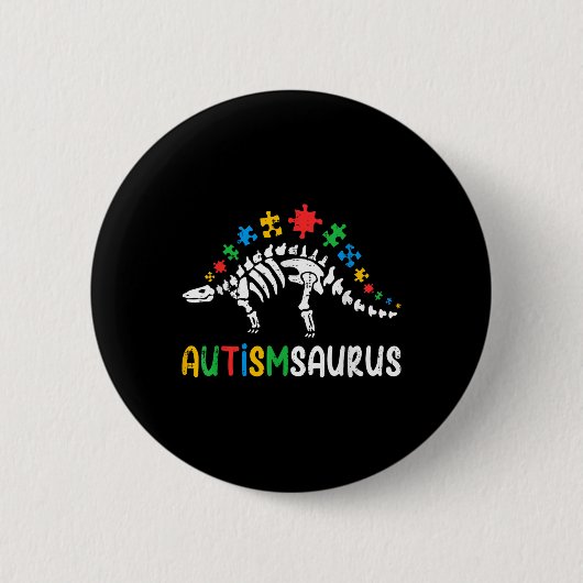 Autismsaurus Dinosaur Boys Kids Kleinkind Autismus Button (Vorderseite)