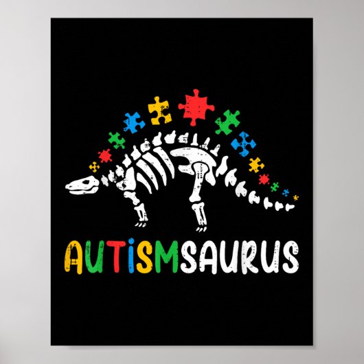 Autismsaurus Dinosaur Boys Kids Kleinkind Autismus Poster (Vorne)
