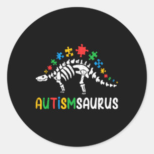 Autismsaurus Dinosaur Boys Kids Kleinkind Autismus Runder Aufkleber