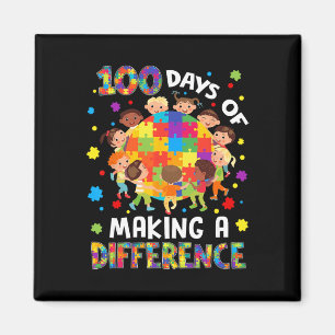 Autismus 100 Tage 100. Schultag Lehrer Autismus Magnet