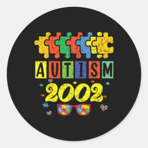 Autismus 2002 22. Geburtstag Sonnenblume Autismus  Runder Aufkleber