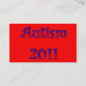 Autismus 2011 Visitenkarten Visitenkarte (Rückseite)