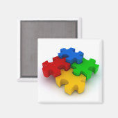 Autismus 3D Puzzle Pieces Kühlschrank Magnete Magnet (Vorderseite/Rückseite)