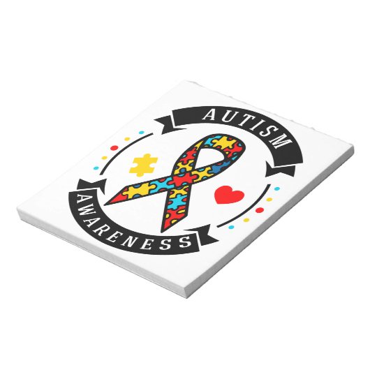 Autismus 5.5" x 6" Notepad - 40 Seiten Notizblock (Rotiert)