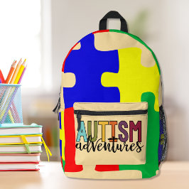 Autismus-Abenteuer - Puzzleteile  Bedruckter Rucksack