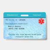 Autismus-Abzeichen Ausweis (Rückseite)