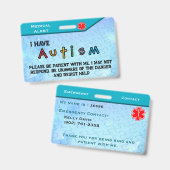 Autismus-Abzeichen Ausweis (Vorder- & Rückseite)