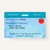 Autismus-Abzeichen Ausweis (Rückseite)