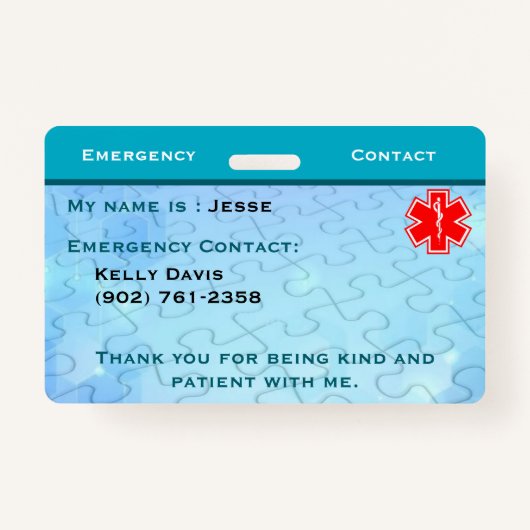 Autismus-Abzeichen Ausweis (Rückseite)