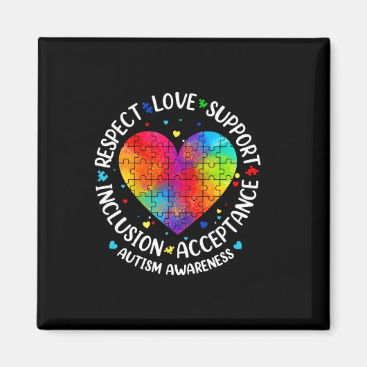Autismus Achtung der Liebe Integration Akzeptanz B Magnet (Vorne)