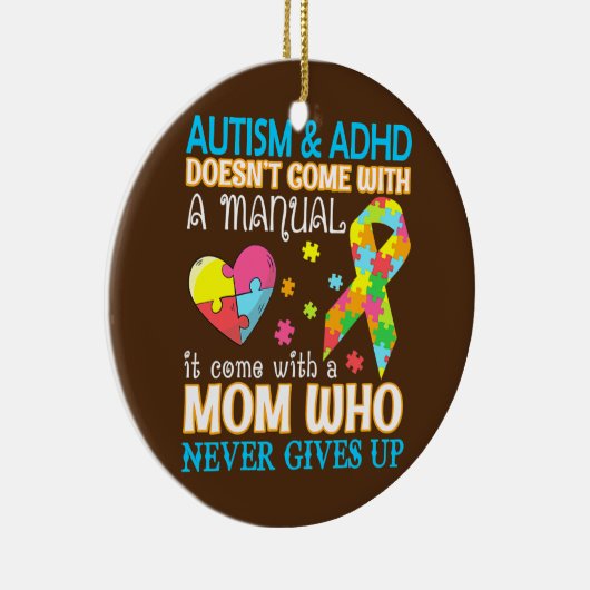 Autismus & Adhd kommt nicht mit manueller Hilfe Keramik Ornament (Rechts)