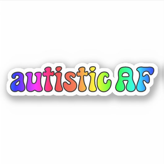 Autismus AF Rainbow Typografie Aufkleber (Vorderseite)