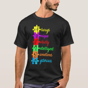 Autismus-Akronym und Puzzleteil Spaßige Autismus- T-Shirt