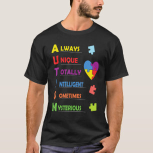 Autismus-Akronym und Puzzleteil T-Shirt