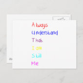 Autismus Akrostisches Gedicht Crayon Postkarte (Vorne/Hinten)