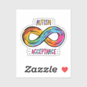 Autismus Akzeptanz Farbenfrohe Rainbow Infinity Sy Aufkleber (Blatt)