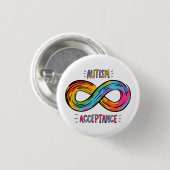 Autismus Akzeptanz Farbenfrohe Rainbow Infinity Sy Button (Vorne & Hinten)