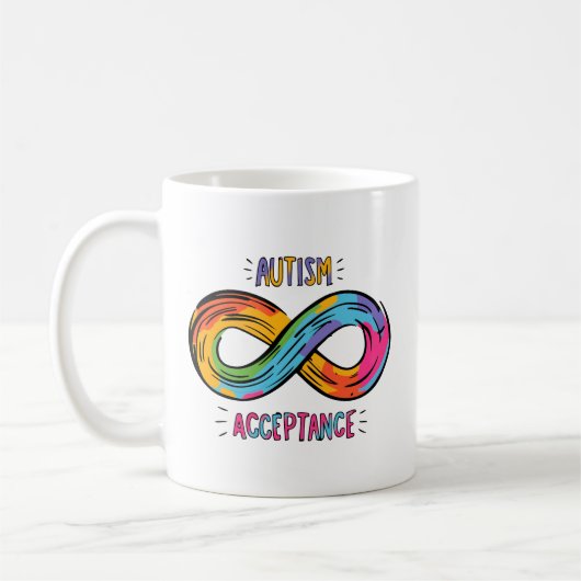 Autismus Akzeptanz Farbenfrohe Rainbow Infinity Sy Kaffeetasse (Links)