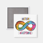 Autismus Akzeptanz Farbenfrohe Rainbow Infinity Sy Magnet (Vorderseite/Rückseite)