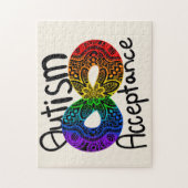 Autismus Akzeptanz Farbenfrohe Rainbow Infinity Sy Puzzle (Vertikal)