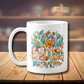 Autismus Akzeptanz Farbige Blume Kaffeetasse
