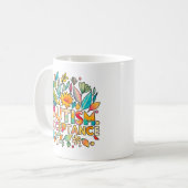 Autismus Akzeptanz Farbige Blume Kaffeetasse (Vorderseite Links)