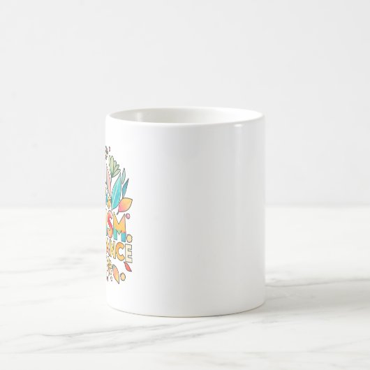Autismus Akzeptanz Farbige Blume Kaffeetasse (Mittel)