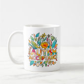 Autismus Akzeptanz Farbige Blume Kaffeetasse (Links)