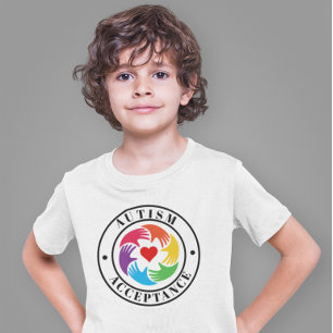 Autismus-Akzeptanz-Hände-und-Herz-Kreis T-Shirt