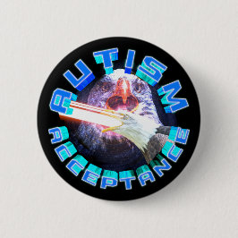 Autismus-Akzeptanz-Laser-Weltraum-Adler-Maximierun Button
