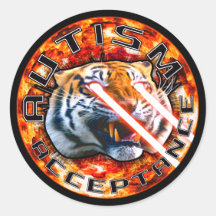 Autismus-Akzeptanz-Lasertiger mit Explosion