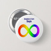Autismus Akzeptanz Liebe einfach - Neurodoversity Button (Vorne & Hinten)