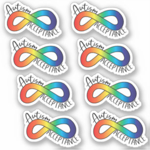 Autismus Akzeptanz Rainbow Infinity 6 Pack Aufkleber
