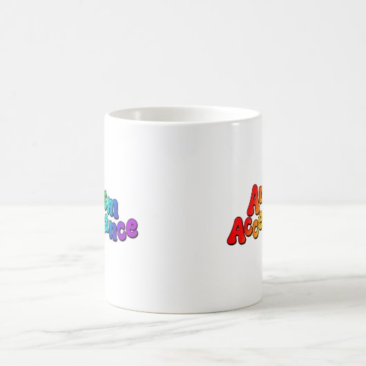 Autismus Akzeptanz Rainbow Typografie Kaffeetasse (Mittel)