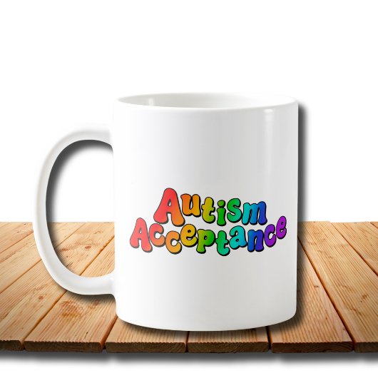 Autismus Akzeptanz Rainbow Typografie Kaffeetasse
