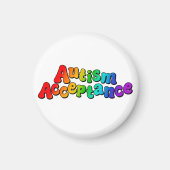 Autismus Akzeptanz Rainbow Typografie Magnet (Vorne)