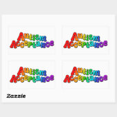 Autismus Akzeptanz Rainbow Typografie Rechteckiger Aufkleber (Blatt)
