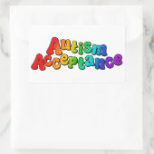 Autismus Akzeptanz Rainbow Typografie Rechteckiger Aufkleber (Tasche)