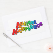 Autismus Akzeptanz Rainbow Typografie Rechteckiger Aufkleber (Umschlag)