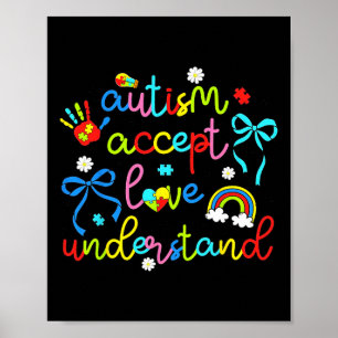 Autismus Akzeptieren Liebe verstehen Coquette Bow Poster