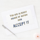 Autismus akzeptiert Gelb/Blau Rechteckiger Aufkleber (Umschlag)