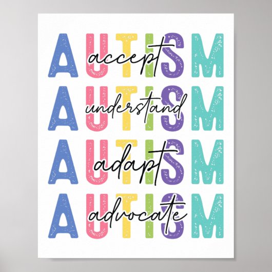 Autismus akzeptiert Liebe verstehen Poster (Vorne)