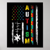 Autismus American Flag Puzzle Autismus Bewusstsein Poster (Vorne)