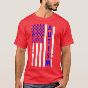 Autismus American Flag Shirt Autismus Sensibilisie