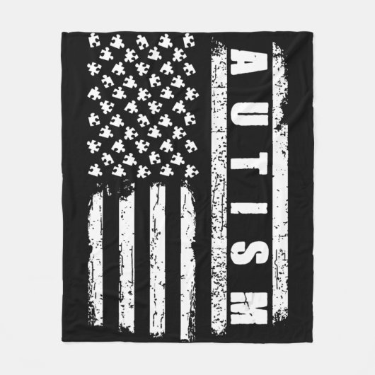 Autismus Amerikanische Flagge Autismus Bewusstsein Fleecedecke (Vorderseite)